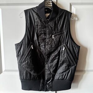 Y-3 YOHJI YAMAMOTO ADIDAS QUILTED BLACK VEST